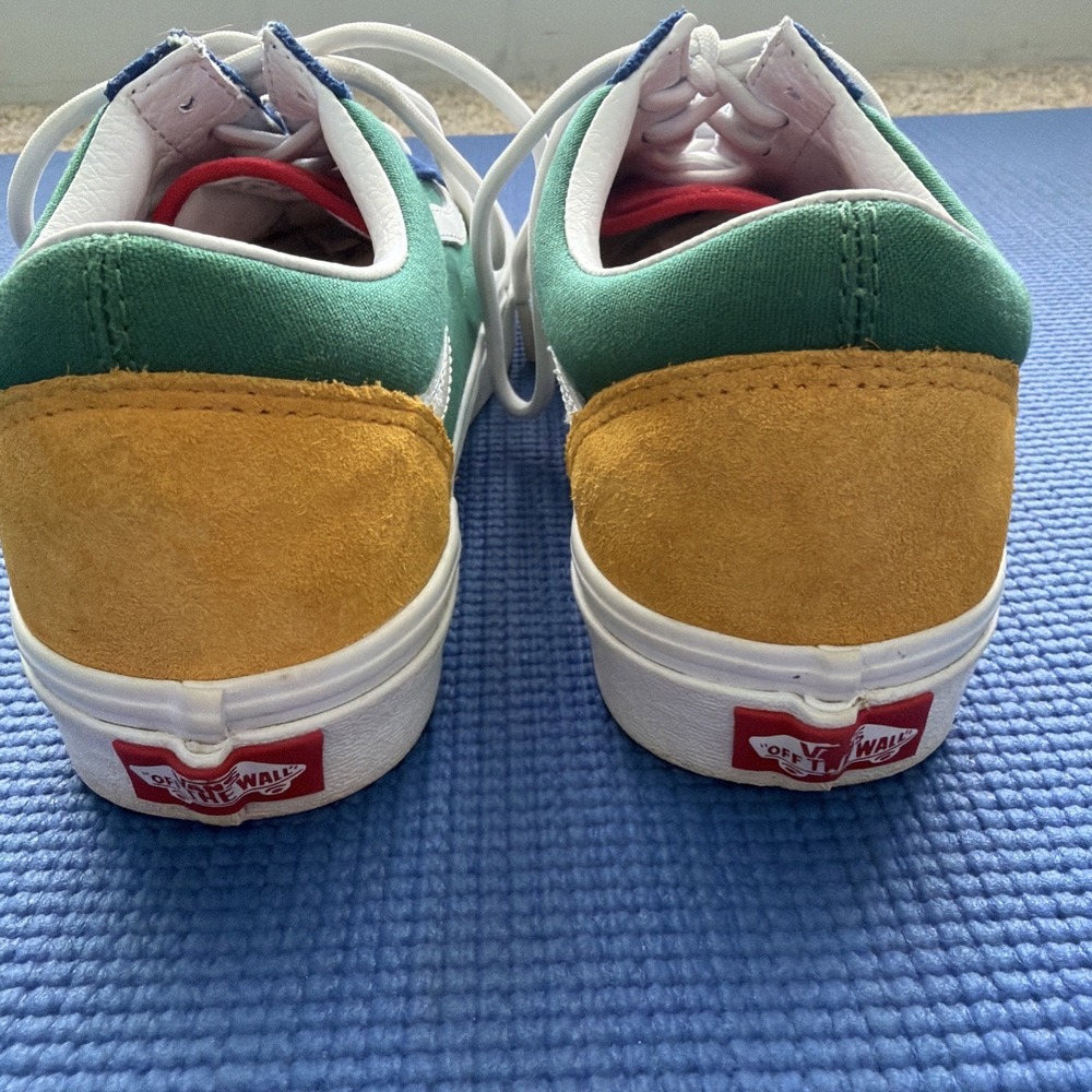 Vans Old Skool Platform Sneakers Men's 7.5/ Women's 9 Colorblock Blue Green Red - Picture 6 of 9